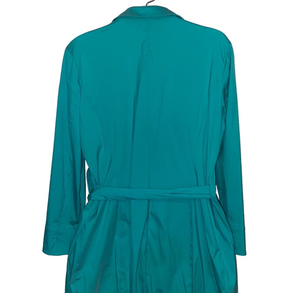 Lafayette 148 New York Green Wrap Dress Womens Size 4 Stretch Career Office - Picture 5 of 11